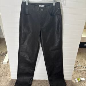 Garage size 0 pleather brown straight pants